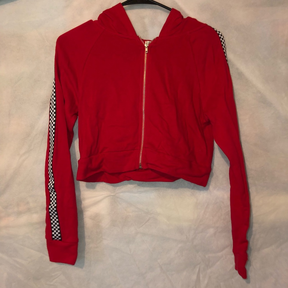 Cropped Zip Up Hoodie
